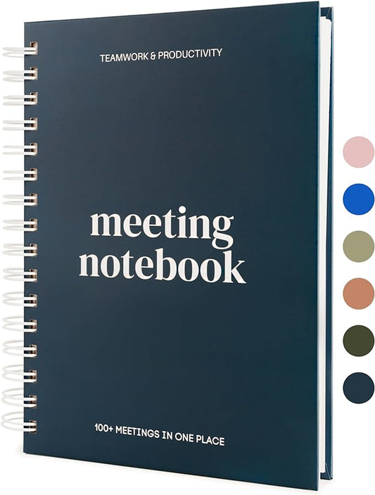Lamare Meeting Notebook for Work Organization – Perfect Work Notebook for Note Taking, Meeting Planner and Office Supplies for Men & Women