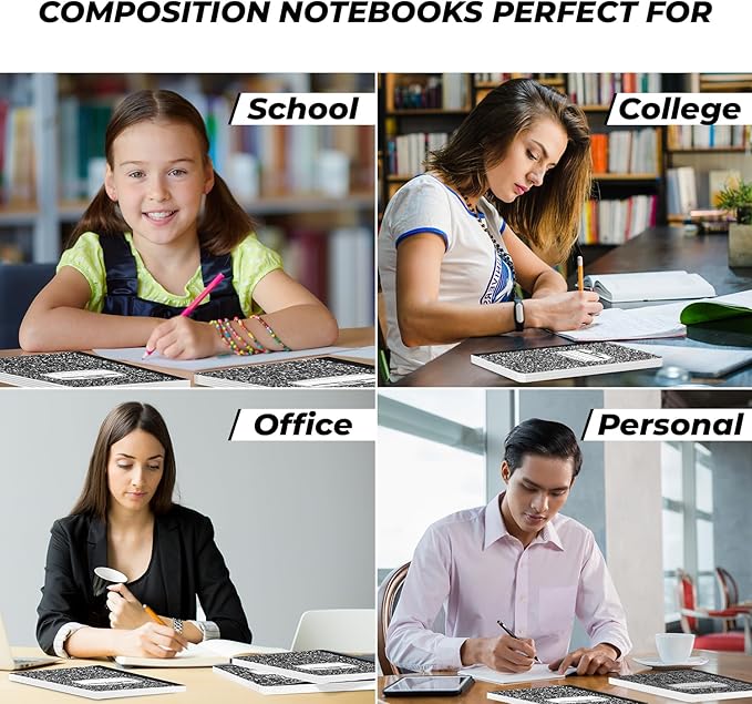Rosmonde 2000 Pack (Pallet) Composition Notebooks Bulk, Wide Ruled, Full Pallet of Notebooks, 200 Pages (100 Sheets), 9-3/4 x 7-1/2, Bulk Notebooks for School, Bulk Office Notebooks, 4-7 Days Transit