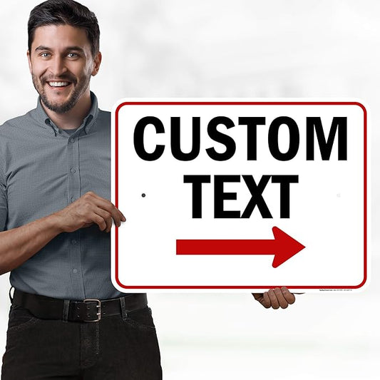 Custom Arrow Directional Sign, Right Arrow, 18x24 Inches, Rust Free .063 Aluminum, Fade Resistant, Made in USA by My Sign Center