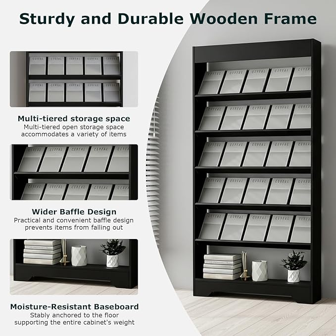 LHIUGE 5-Layer Brochure Display Rack,Freestanding Wooden Magazine Rack,Standing Literature Display Rack Brochure Holder for Home, Office, Retail Display