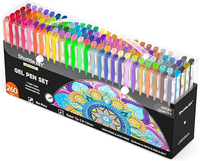 Shuttle Art 260 Pack Gel Pens Set (260 Pack)