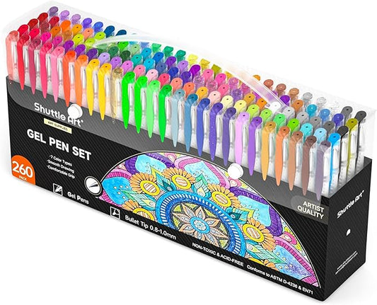 Shuttle Art 260 Pack Gel Pens Set (260 Pack)