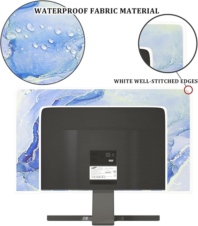 Baocicco Modern Violet Marble Waterproof TV Cover Anti-Static Dustproof Protective Cover for LCD/LED/HD 45, 46, 47, 48 Inch Decorative Monitor Accessories Covers for Television LED LCD OLED TVs Screen