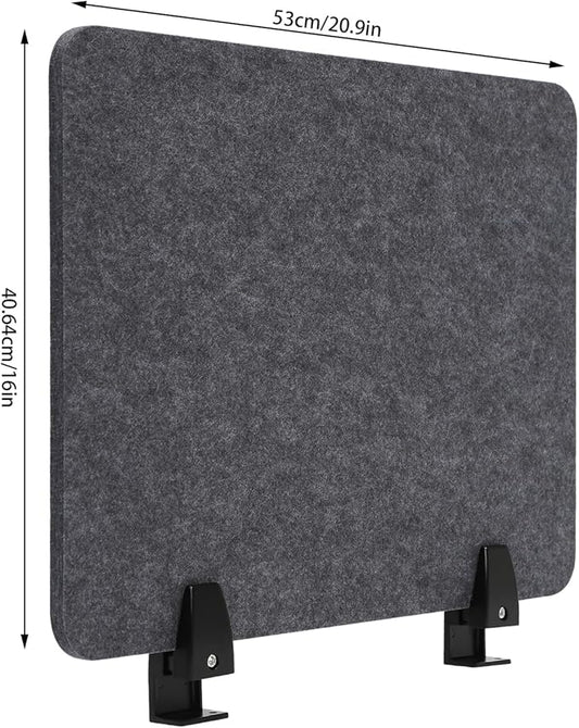 ReFocus Raw Clamp-On Acoustic Desk Divider Mounted Privacy Panel Set – Reduce Noise & Visual Distractions for Office, Study (Anthracite Gray, 4× Panels (20.9"×16"))
