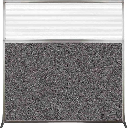 Versare Hush Screen Portable Room Divider | Workstation Wall Divider | Freestanding Privacy Hush Panels | Clear Fluted Windows | Fabric Office Divider Screen | Great for Room Separation