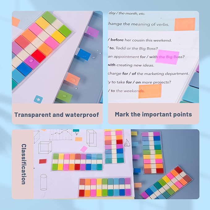 Golcellia Transparent Sticky Notes / Page Markers — 1,440 Pieces