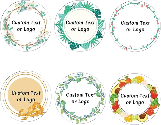 JOVELLO Personalized Custom Stickers - 60-1000 PCS Circle Custom Labels for Business, Logo, Office, Parties, etc (Labels Stickers-9)