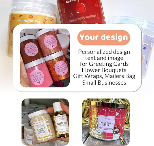 Custom Labels & Stickers - Personalized with Logo & Text. Business & Thank You Labels (5x4 Inch)