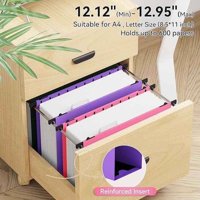 ANSOOK Plastic Hanging File Folders Letter Size, 3 Inch Reinforce Expanding File Folder,12 Pack File Cabinet Folders,Heavy Duty Hanging File Organizer,File Folders Hanging with Tabs