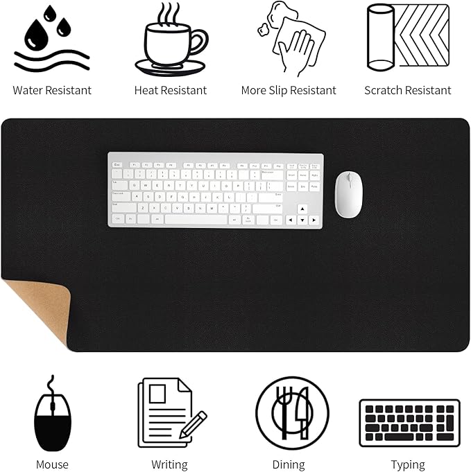 Bloss Desk Mat — 31.5×15.7 in, Black