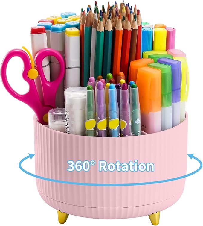 Marbrasse Mesh Desk Organizer Pen Holder — Pink