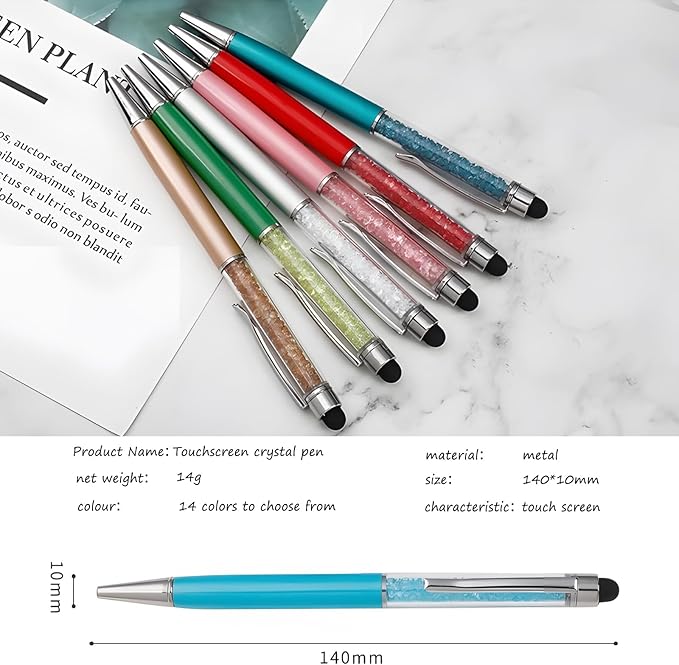 Yucold Customized Pens with Name/Logo - Touch Screen Stylus Ballpoint Pen, Perfect for Weddings, Business & Personalized Gifts (Royal blue,10)