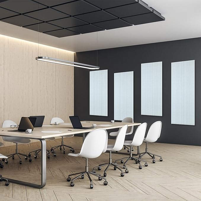 AUTORIFIC Acoustic Panels,5 Pack Sound Panels Noise Reducing for Walls,47.2"x23.6"x0.35" Soundproof Wall Panels,High-Density Acoustic Wall Panels,Decorative Wall Sound Absorbing Panel,White