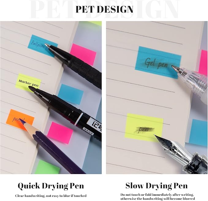 Golcellia Transparent Sticky Notes / Page Markers — 1,440 Pieces