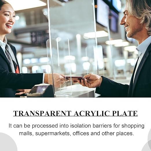 Roowest 2 Pcs 24 x 48 Inch, 1/4 Inch Thick Clear Acrylic Plexiglass Sheets Transparent Plastic Panels Sheets Cut to Size Cast Acrylic Board Panel with Protective Film for Craft DIY Project Sign Frame
