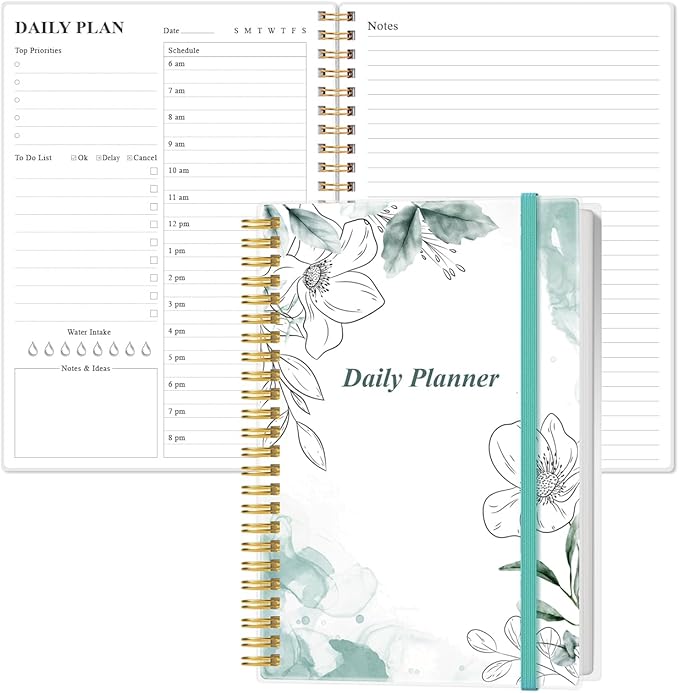 Daily Planner Undated (Teal, A5)
