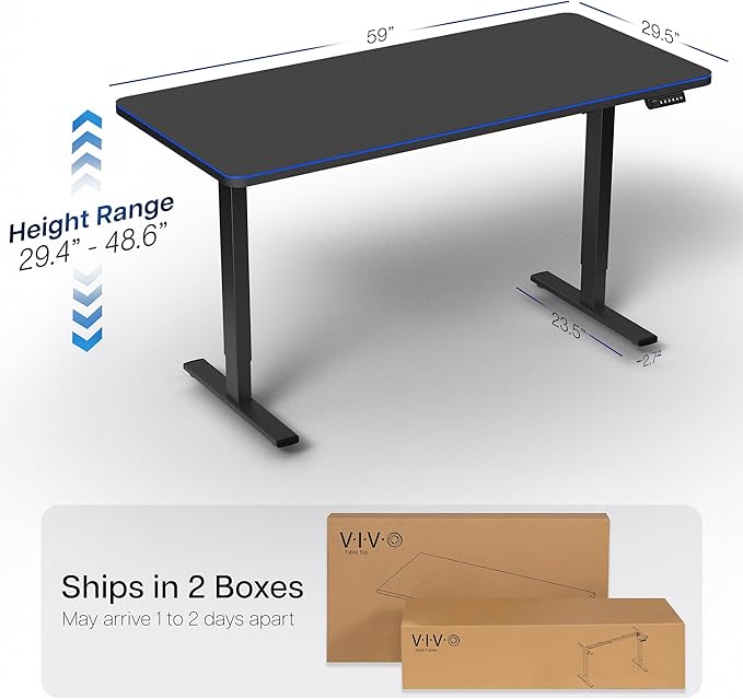 VIVO Electric 60 x 30 in Standing Desk with Full-Size... (Black, 60x30in)