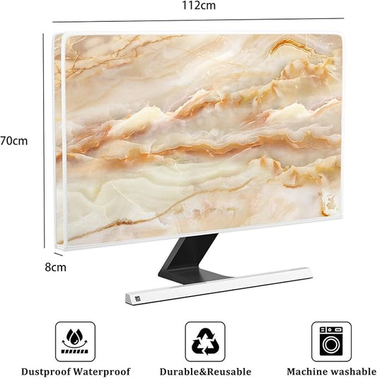 Baocicco Abstract Waterproof TV Screen Cover with Marble Design Aesthetic Television Covers for Xmas Decoration Anti-Static Dustproof Protective Cover for LED LCD OLED TVs 45, 46, 47, 48 Inch