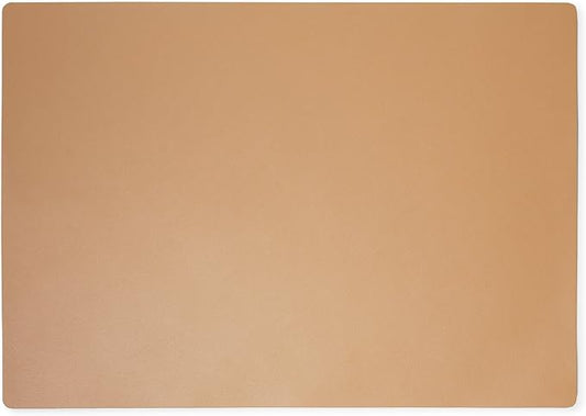 Leatherology Premium Tan Full Grain Leather Desk Pad – Modern Desk Mat for Home Office or Workspace – Water & Scratch Resistant, Slim Portable Design with Microsuede Lining