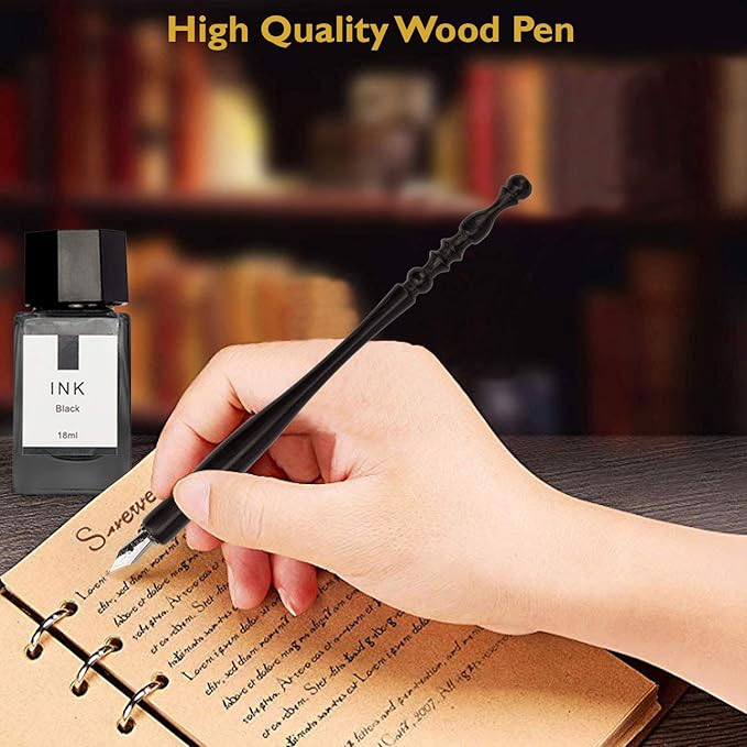 Trustela Calligraphy Set for Beginners — 19 Nibs, Oblique Pen Holder, Wooden Set
