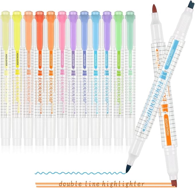 EooUooIP Dual-Tip Highlighters 12-Pack