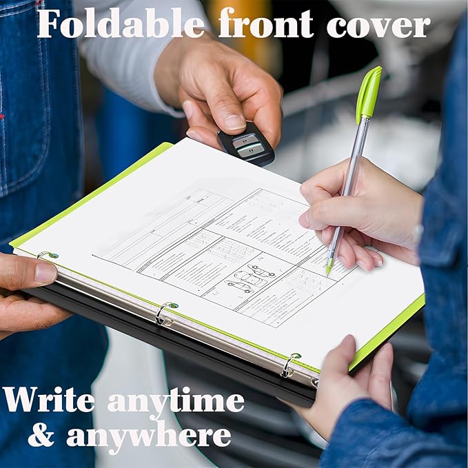 INFUN Telescoping 3 Ring Binder -1PCS-Black, Flexible Round Binder with Customizable Front Cover and Clear Catalog Pocket, 0.75 Inch Rings, Holds 160 Sheets 8.5x11 inch Paper