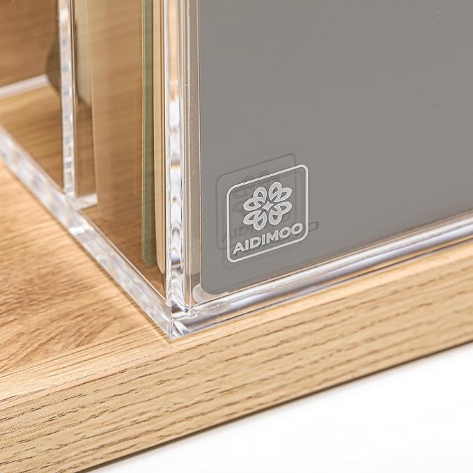AIDIMOO Acrylic Magazine File Holder, 3 Vertical Compartments Desk Document Sorter Organizer, Clear Folder Rack Binder for Office/Documents/Classroom, for Home, Tablet, Magazines, Books & Accessories