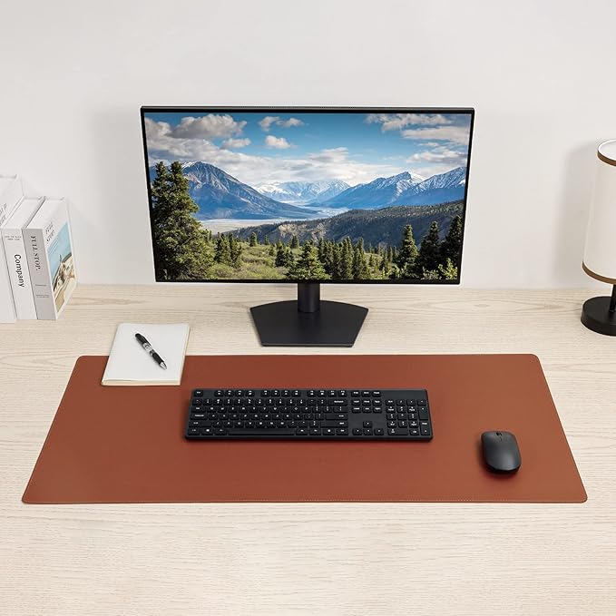 Wolaile Desk Pad Blotter — 36×17 in, Brown