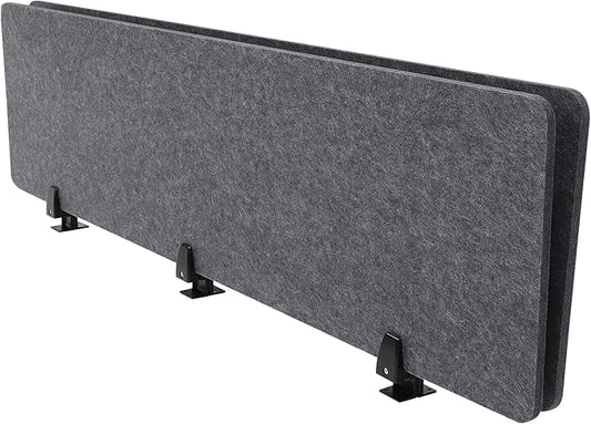 ReFocus Raw Clamp-On Acoustic Desk Divider Mounted Privacy Panel Set – Reduce Noise & Visual Distractions for Office, Study (Anthracite Gray, 2× Panels (60"×16"))