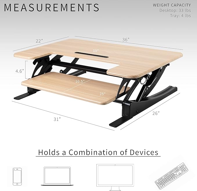 VIVO 36 inch Height Adjustable Stand Up Desk Converter (Black)