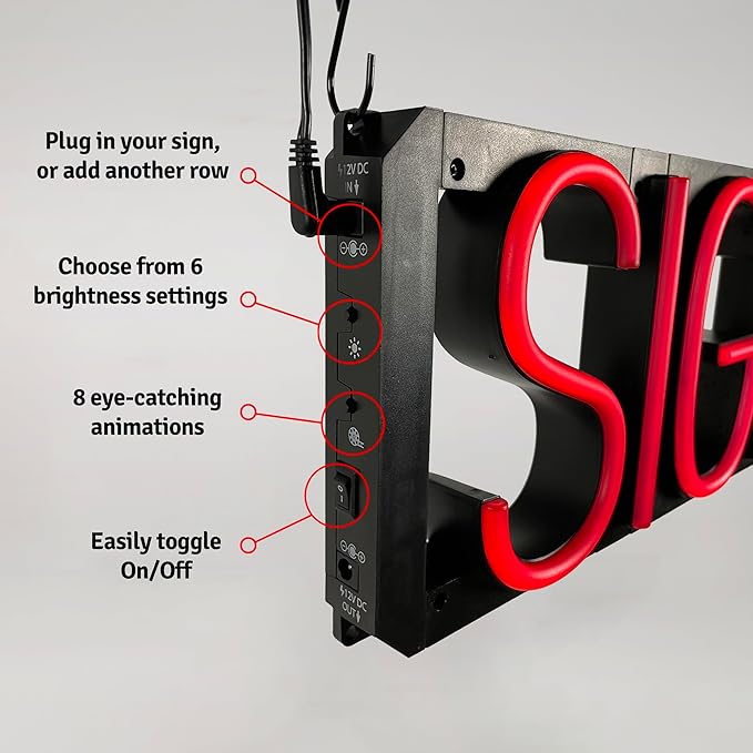 SpellBrite ELEVATOR Sign | Directional Sign with Neon Look, White LED Light Source | 31.1" x 6.3"