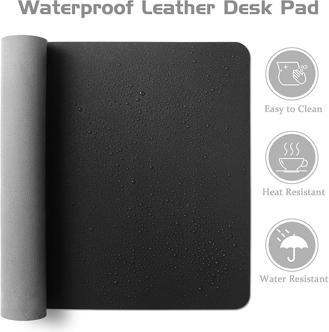Aothia Leather Desk Pad Protector — Black