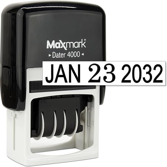 MaxMark Dater 4000 Self Inking Date Stamp - Black