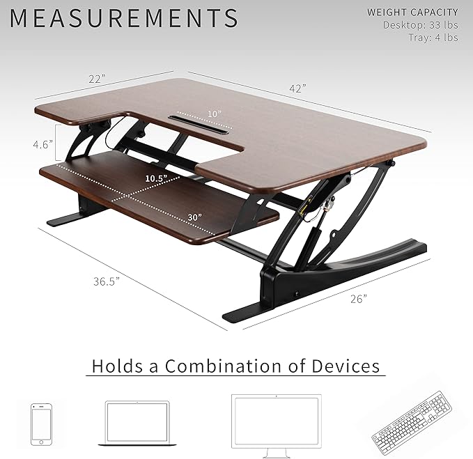 VIVO 42 inch Height Adjustable Stand Up Desk Converter (Black)