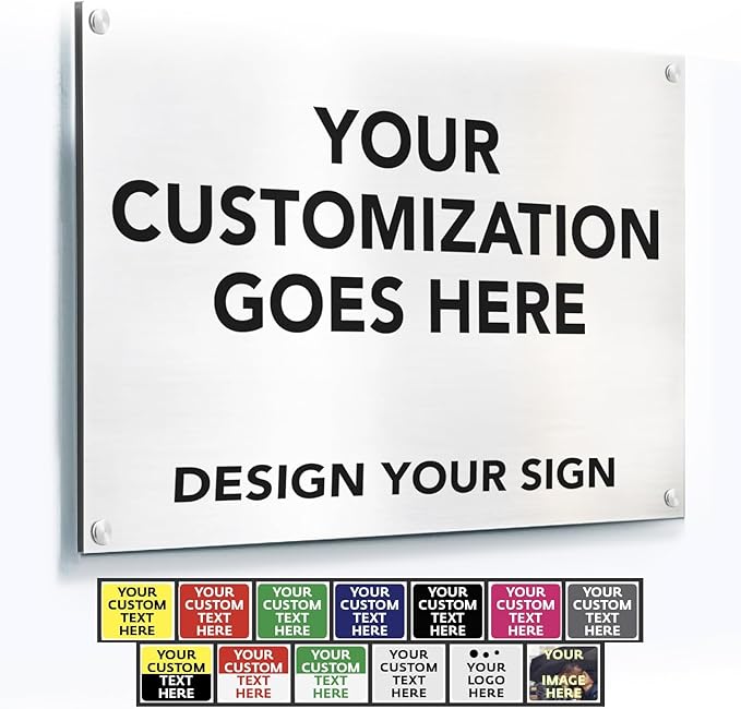 Custom Outdoor Metal Signs, Personalized Aluminum, Customized Safety, Metal Business, Waterproof Outdoor Business - White Aluminum (White, 20x20 In)