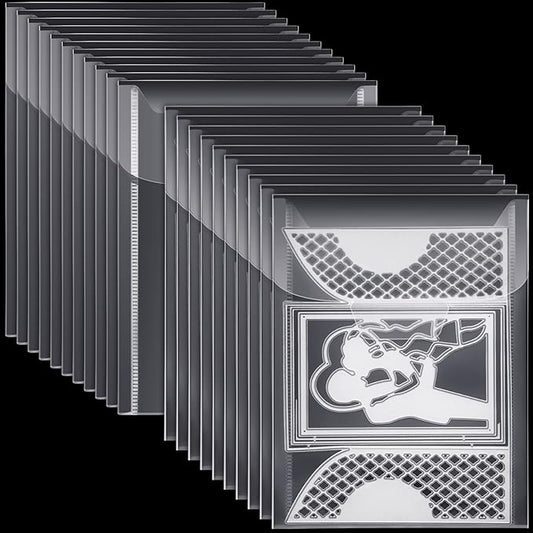 Marspark 21 Pieces Clear Stamp and Die Storage Bag Pockets Resealable Plastic Seal Storage Envelopes Case Dies Stamp Pocket for Christmas DIY Paper Card Craft(5 x 7 Inch)