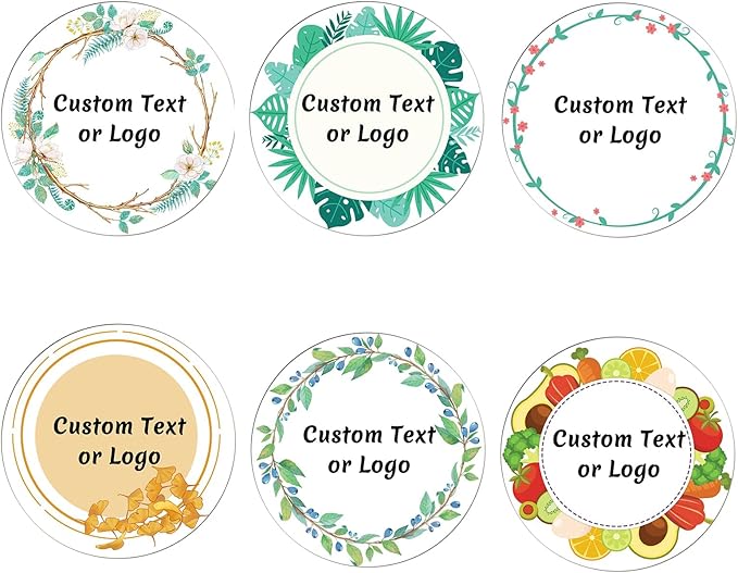 JOVELLO Personalized Custom Stickers - 60-1000 PCS Circle Custom Labels for Business, Logo, Office, Parties, etc (Labels Stickers-1)