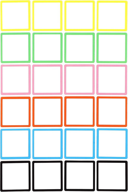 Dry Erase Magnets Set - 24 Pack - 4x4 in Whiteboard Magnetic Notes Planning Pads Labels - Small White Board Magnet Strips Name Tags for Home and Office