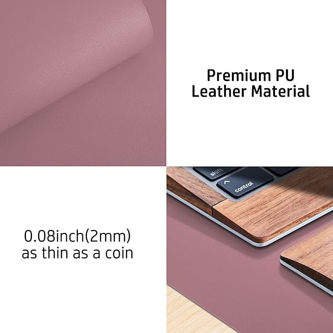 Aothia PU Leather Desk Pad Protector — 23.6" × 13.7", Office Size