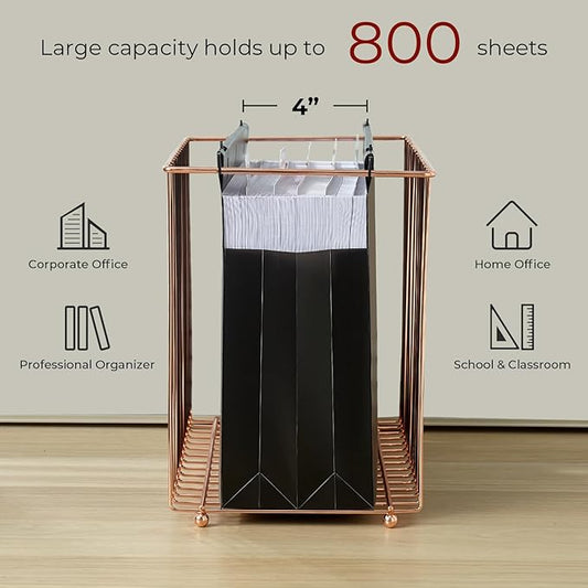 Y YOMA Plastic Extra Capacity Hanging File Folder, Letter Size, 4” Expansion, 6 Pack Black Reinforced Expanding Hanging Folders with Tabs, Heavy Duty Waterproof Accordion for Bulky Files
