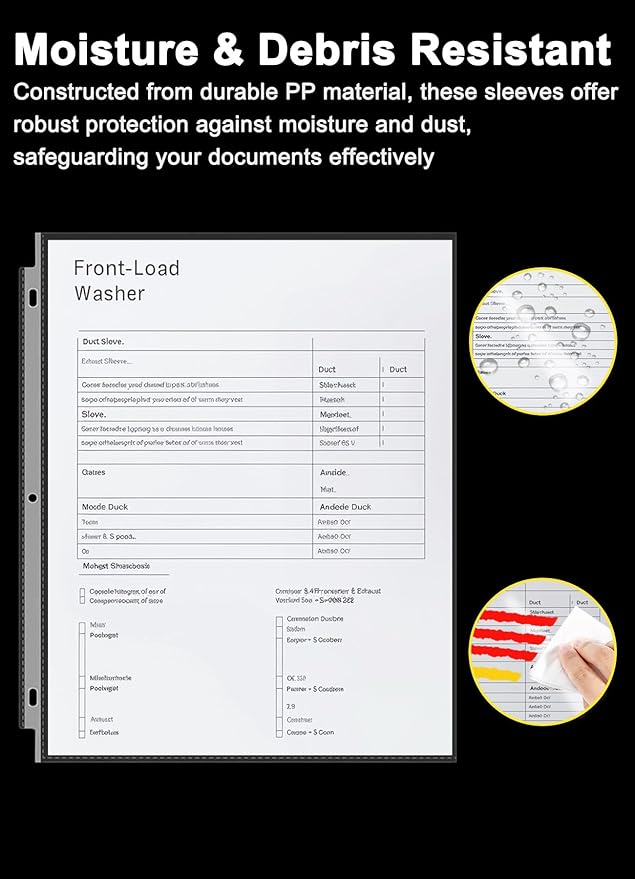 Sheet Protectors 8.5 x 11, 200 Pack Clear Plastic Page Protectors for 3 Ring Binder, Top Loading Letter Size Document Sleeves, Acid-Free Non-Glare Paper Protector Sheets for School, Office and Home.