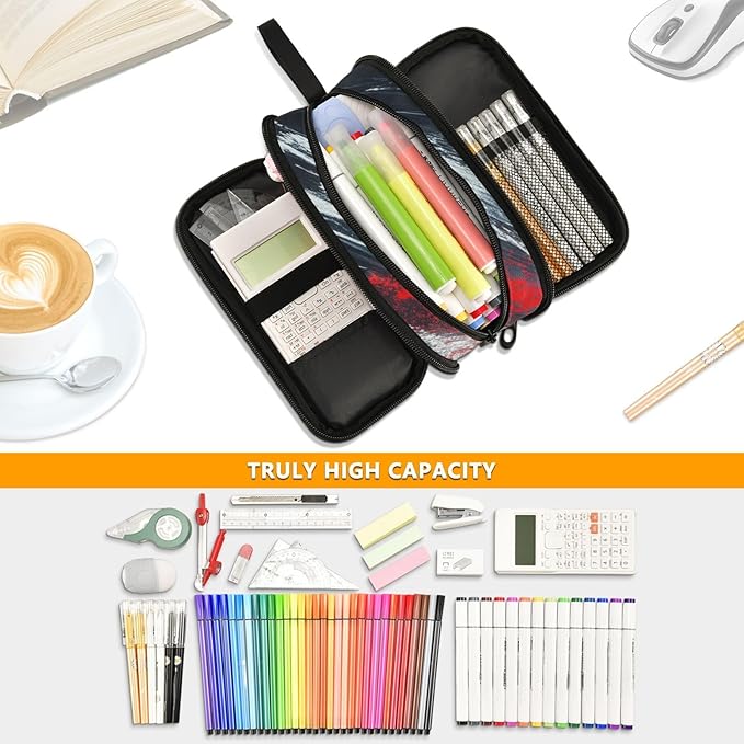 BOENLE Custom Racing Car Truck Pencil Case Box Boys Girls Personalized Name Large Pencil Pouch Stationery Pen Bag Organizer for Kids Adults School Office