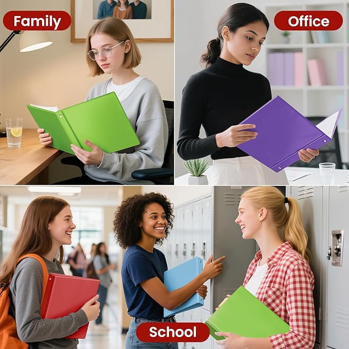 SUNEE 3 Ring Binder 2 Inch 1 Pack, Clear View Binder Three Ring PVC-Free (Fit 8.5x11 Inches) for School or Office Supplies, Tender Green