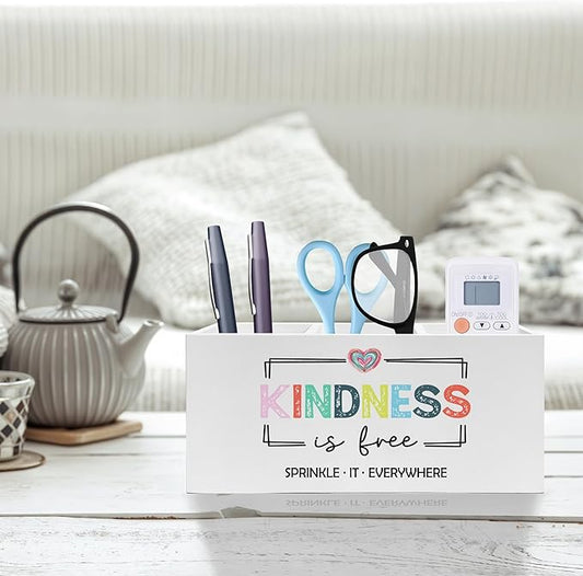 Exqcom Inspirational Mental Health Wellness Pen Pencil Holder, Kindness Gifts, Colorful Positive Motivational Makeup Brush Toothbrush Holder for Home Office Dorm Desk Accessories