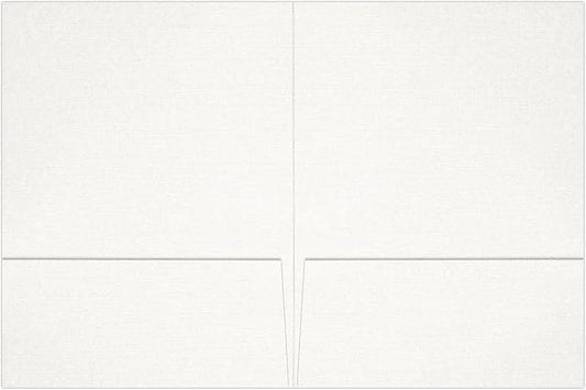 LUXPaper 9" x 12" Presentation Folders | Two Pocket | White Linen | 100lb. Cover | 100 Qty