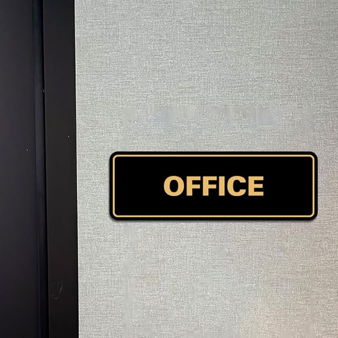 Signs ByLITA Standard Office Sign - Professional Business Signage - Easy to Install (Brushed Gold) - Medium 10 Pack