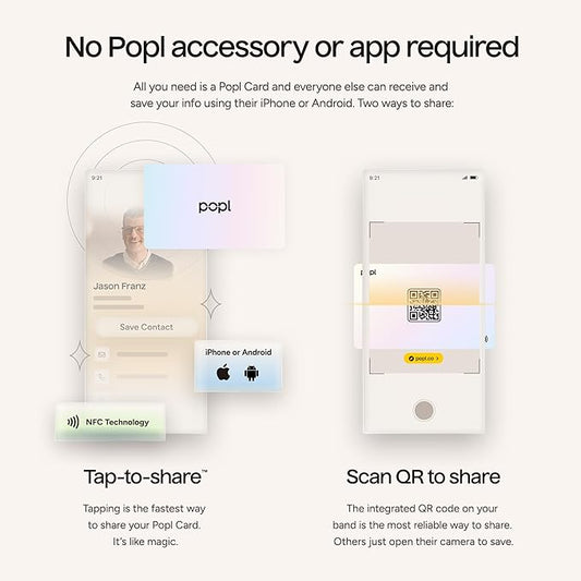 Popl Smart NFC Business Card - Sleek Modern Digital Business Card w/Instant App-Free Sharing - Customizable NFC Cards Compatible w/iPhone & Android (Prism)