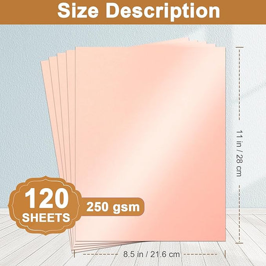 Silunkia 120 Sheets Candy Pink Shimmer Cardstock 8.5 x 11 Metallic Paper, 92lb Heavyweight Craft Paper Card Stock for DIY Cards Making, Birthday Decorations, Invitations, Thank You Cards
