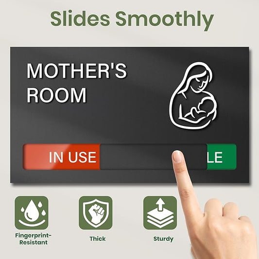 Mother's Room Sign, Lactation Room Available In Use Door Sign, Breastfeeding in Progress Do Not Disturb, Privacy Vacant Occupied Nursing Slider Business Office Signs