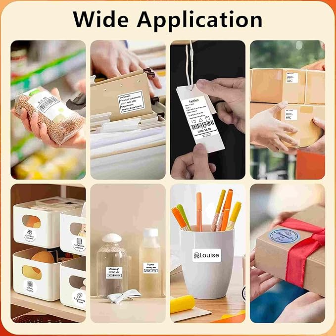 Risio Thermal Labels 2.36"x1.57"(60x40mm),180 Labels/Roll(10 Rolls),Waterproof, Oil-Resistant, Scratch-Resistant Thermal Label Paper,for Barcode/Address/Mailing/Logo/Business/Home